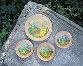 Vintage Ohio Art Tin Litho Toy Dishes Colonial