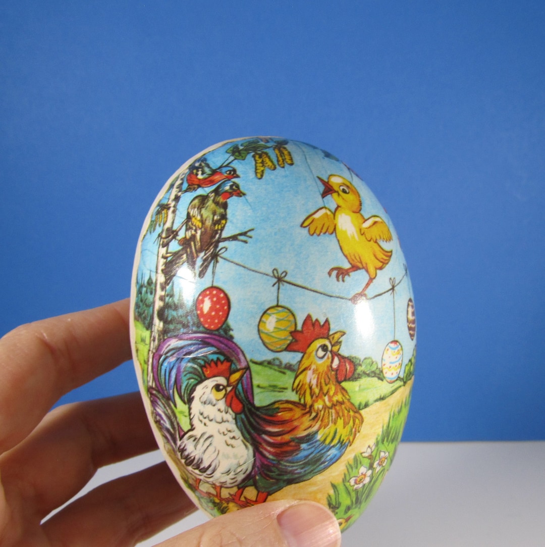 Vintage Cardboard Egg Candy Container Funny Anthropomorphic Chicks Eggs
