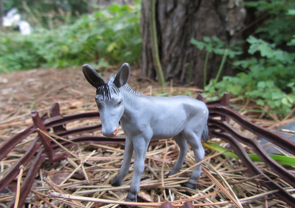 Plastic Donkey Figure Realist Farm Zoo Animal Toy Made in Etsy