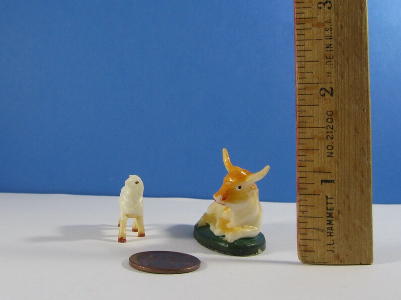 Vintage Nativity Animals Cow & Sheep Replacement Figures Etsy