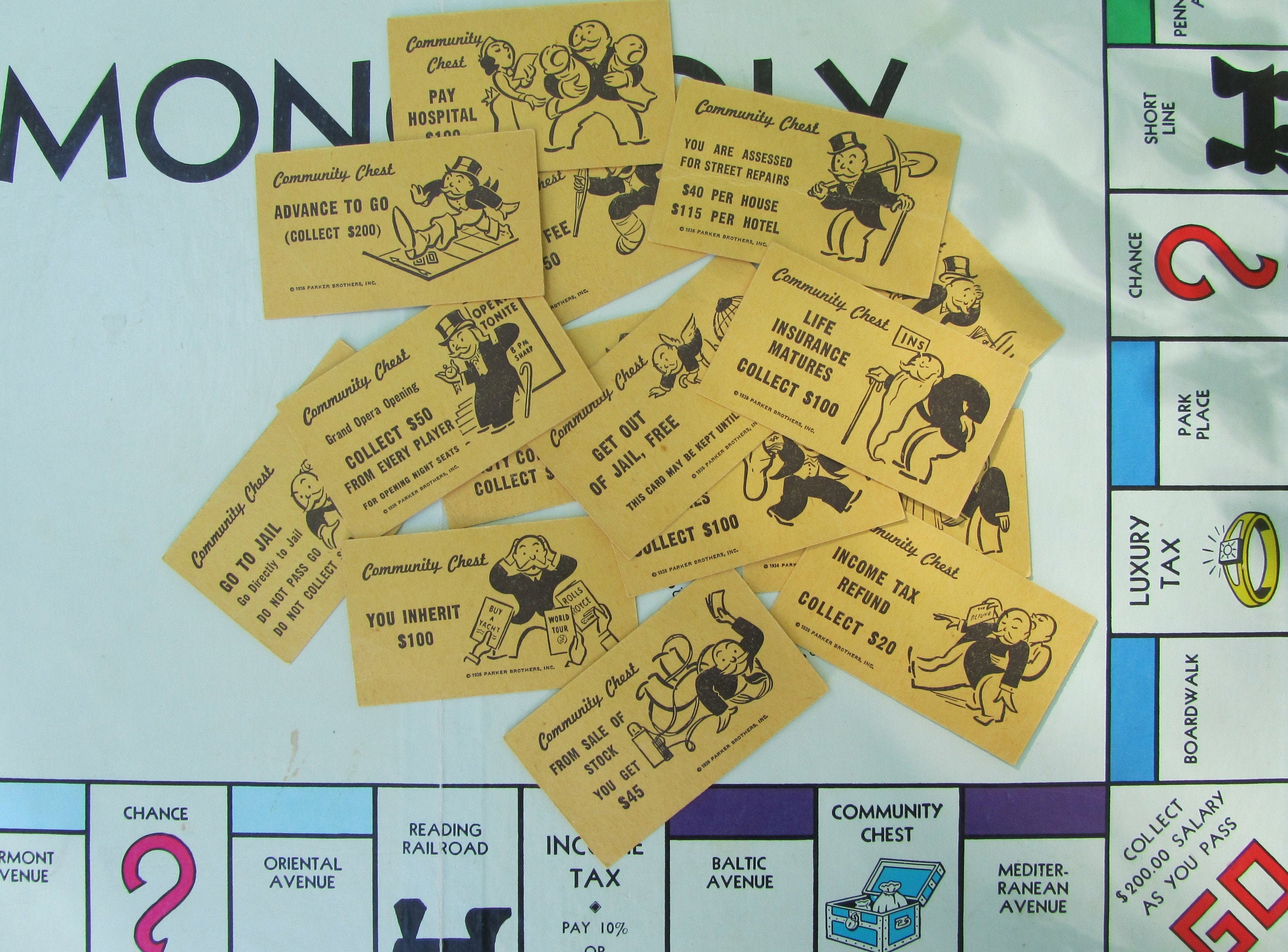 Monopoly Cards Community Chest Replacement Game Supplies - Etsy