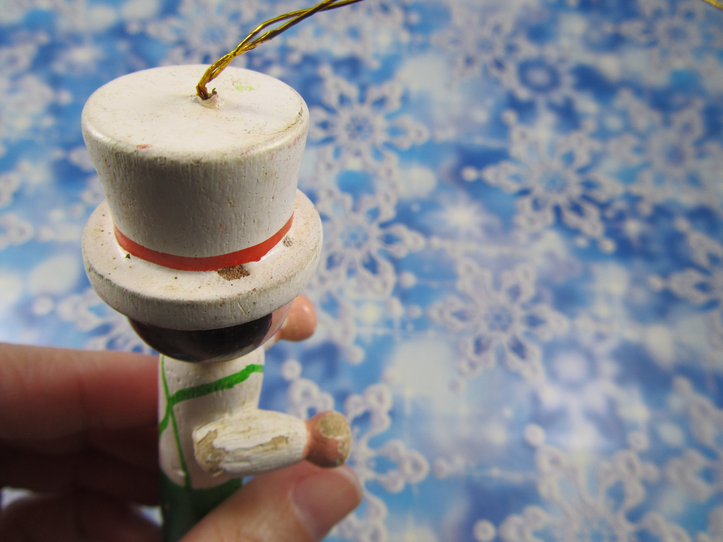 Wood Clothespin Man Ornament Vintage chippy Paint Etsy