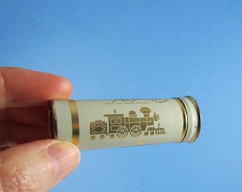 Vintage Green & Gold Tums Tin Transportation Theme Pill Box