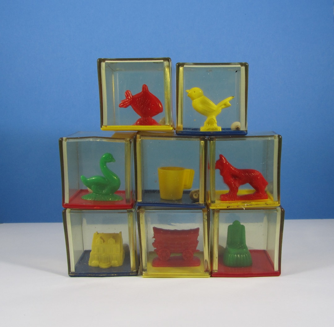 Vintage Clear Block Rattle Toys 