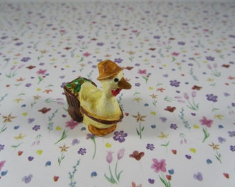 Miniature Goose & Cart Figurine Anthropomorphic Craft Figure Fairy Garden Animal