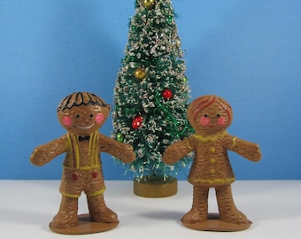 Gingerbread Boy & Girl Figures "Pick 1 or Both" Vintage "Diener" Rubber Toy Made in Hong Kong