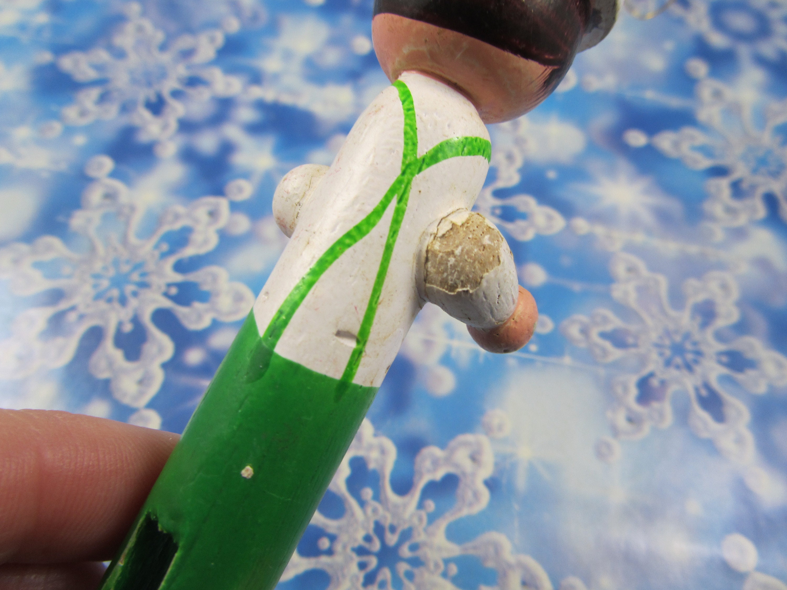 Wood Clothespin Man Ornament Vintage chippy Paint Etsy