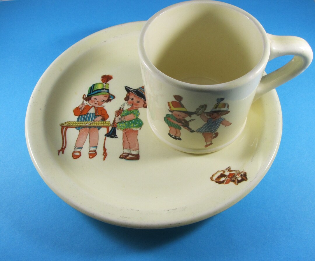 Vintage Baby Dishes Canonsburg Transferware Toddler Plate & Etsy