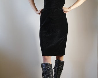 Gothic Black Velvet Dress