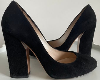 Casadei black suede heels vintage designer high heels Y2K EUR37.5 US6.5 UK4.5