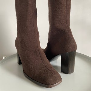 Charles Jourdan Paris Boots made in france Boots Brown Vintage Boots heeled boots in brown y2k 90s US7 Eur38 UK5