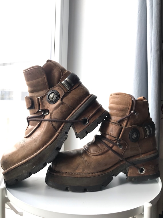 New Rock Real Vintage Cowboy Men's Moto Boots Real
