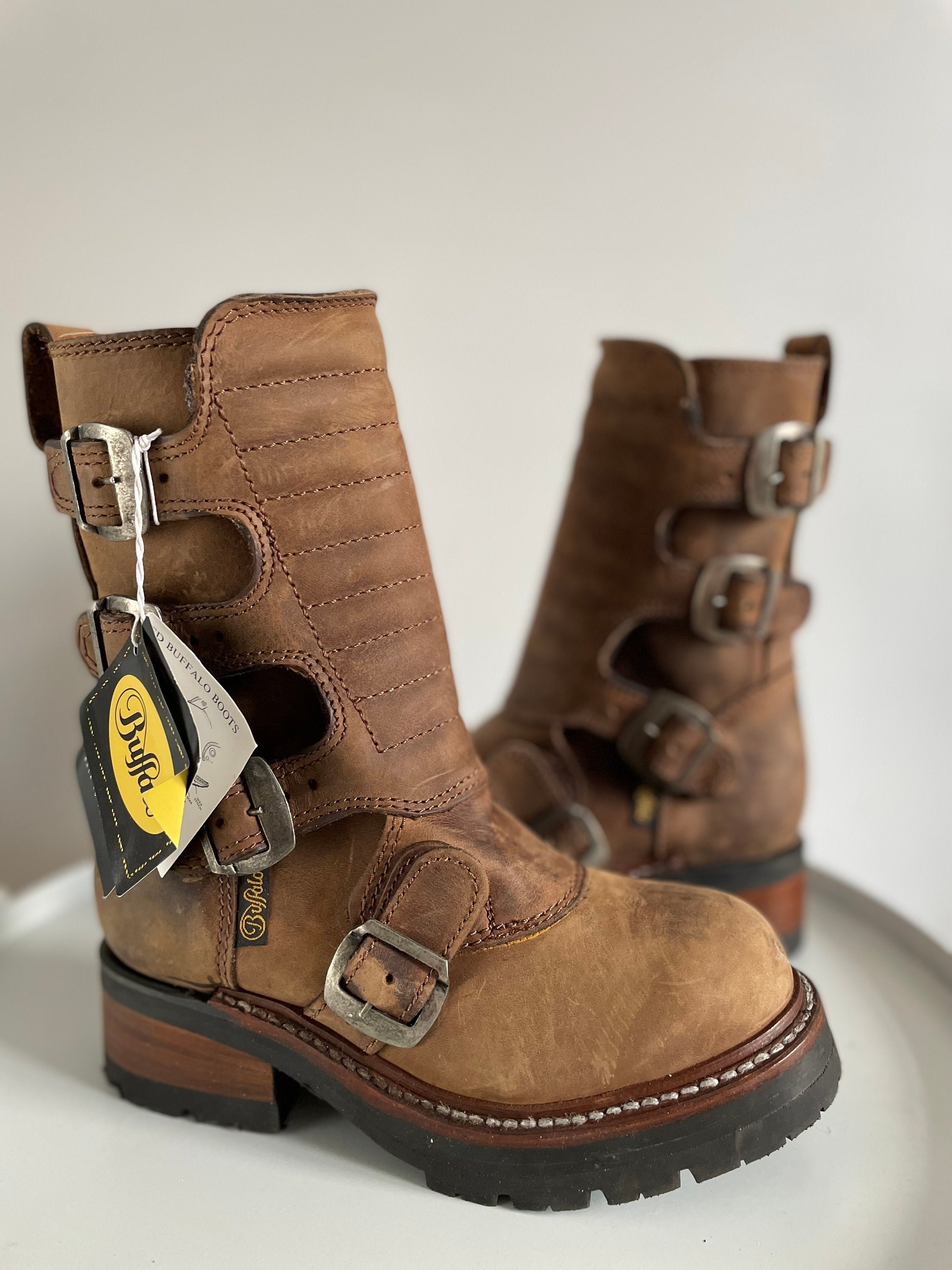 Buffalo Real Vintage Chunky Platform Brown Boots -