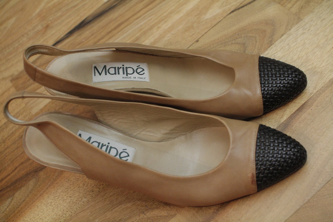 Real Vintage Italian Women's Shoes Real Leather Eu 38 1/2 UK 5 1/2 US 8