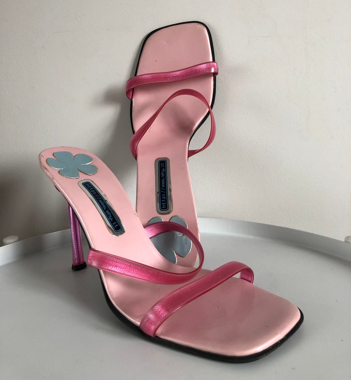pink square heels