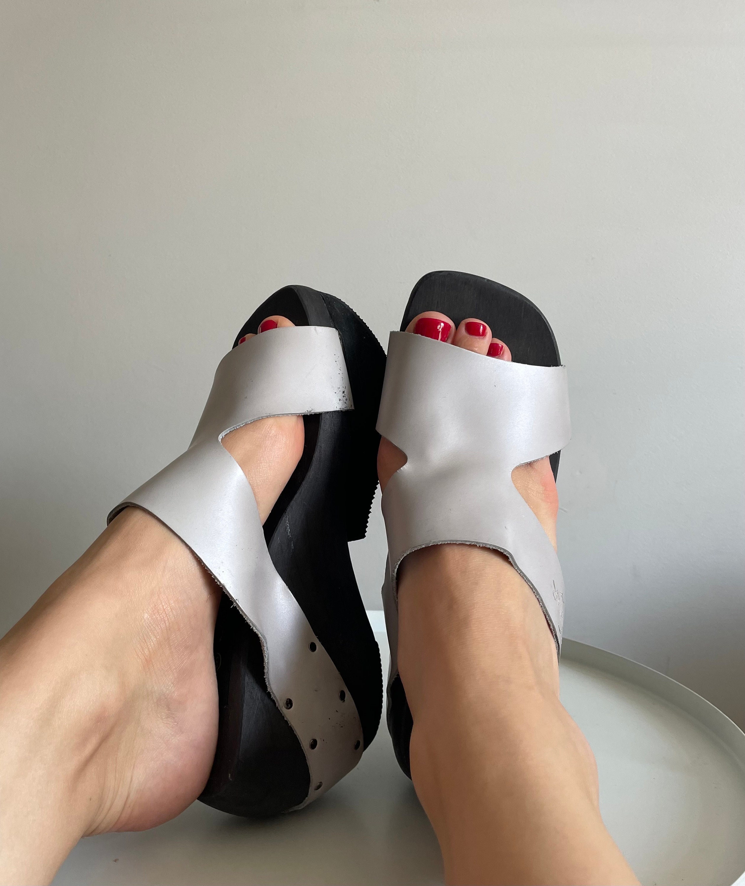 90s Swear Clogs Sandals Rave Leather Platform Sandals Mules Clogs Super ...