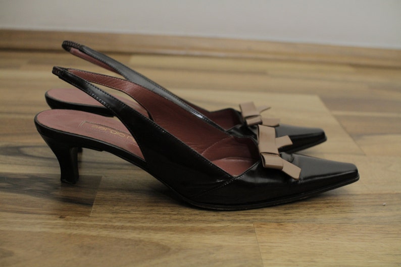 Sergio ROSSI Vintage Slingbacks With Bow Brown Woman Shoes - Etsy
