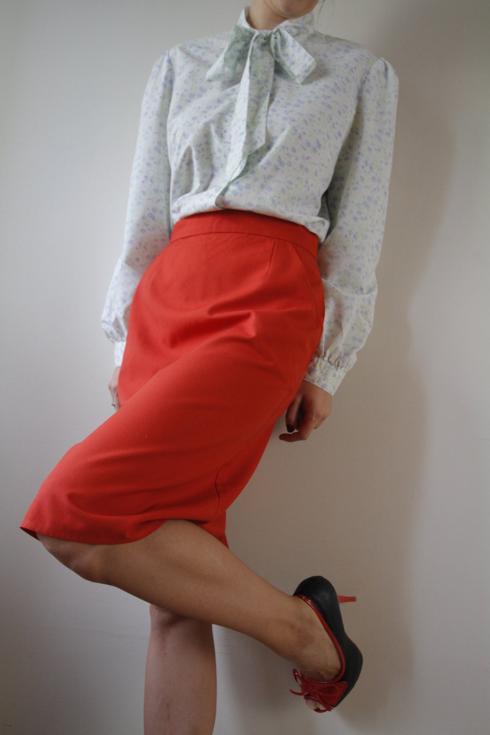Vintage White Garden Herbs Button Blouse main image 1