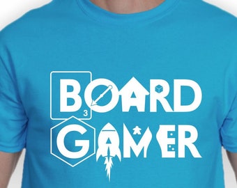 Board Gamer Men's/Unisex T-shirt | Board Gamer Shirts for Board Game Geeks and Tabletop Gamers | Meeple & Board Game Shirts for Game Geeks