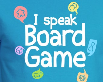 I Speak Board Game Men's/Unisex Board Game T-shirts | shirts for board gamers, game night t-shirts, meeple gift ideas for board gamers