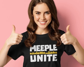 MEEPLE UNITE Ladies T-shirts | shirts women womens tees game night meeple gamer apparel meeples gamers unity board game community