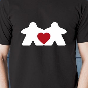 Meeple Love T-shirt (No Text Version) | T-shirt for board game geeks, tabletop gamers and meeple people | board gaming and geeky shirts