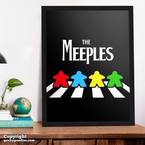 The Meeples of Abbey Road Poster | Tabletop and Strategy Gaming Art & Decor | Boardgaming Art for your Game Room Posters | poster print art