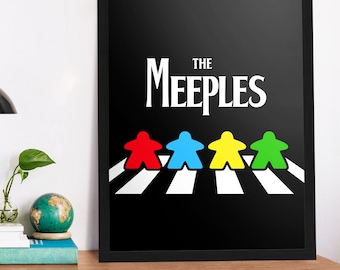 Poster di Meeples of Abbey Road / Arte per sala giochi da tavolo