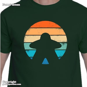 Retro Meeple Men&#39;s / Unisex T-shirt | board game t-shirts for board game geeks retro meeples strategy modern boardgaming shirts game night