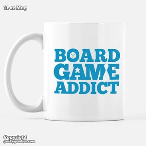 Board Game Addict Mug Coffee mug for board game geeks geeky gift for board gamers 11oz mugs for coffee, tea & warm beverages image 1