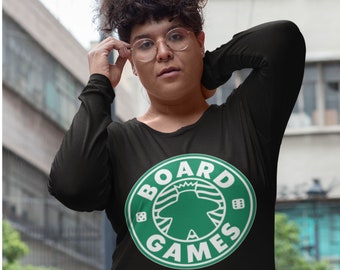 Board Game Grande Unisex Long Sleeve Shirt | board game and coffee unisex long sleeve shirts coffee enthusiasts and boardgame geeks gifts