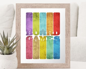 Board Games - The Long Game Game Room Posters | board game art decor posters for game room printed wall gamer long board games gift ideas