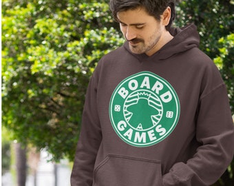 Board Game Grande Unisex Hoodie Sweatshirt | Hoodies for Board Game Geeks & Coffee Enthusiasts | boardgames coffees meeple sweater hoodie