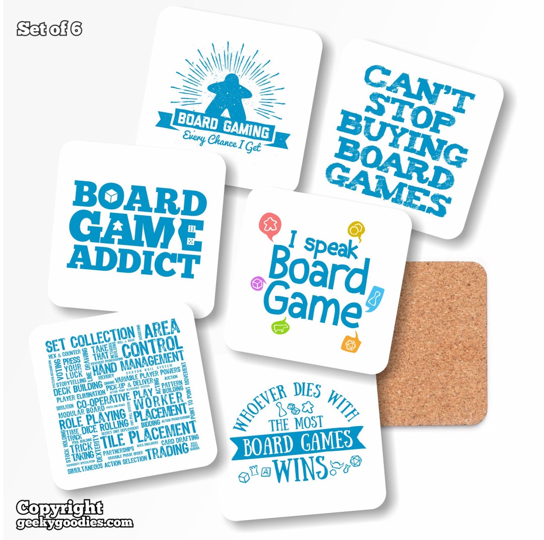 Geeky Goodies Board Game Drink Coasters Available in a Set Etsy