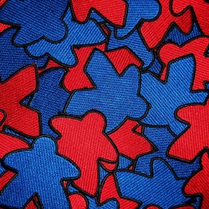 Meeple Patches Iron-on Meeple Patch for board game fans and geeks Iron on Meeple Badges meeples Player Patches Geeky Goodies image 2