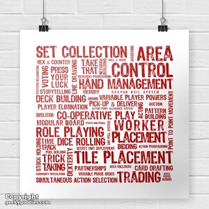 Board Game Mechanics Poster Tabletop and Strategy Gaming Art & Decor Boardgaming Art for BoardGame Geeks Game Room Posters and Prints image 2