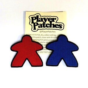 Meeple Patches Iron-on Meeple Patch for board game fans and geeks Iron on Meeple Badges meeples Player Patches Geeky Goodies image 6