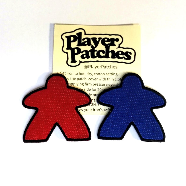 Meeple Patches Iron-on Meeple Patch for board game fans and geeks Iron on Meeple Badges meeples Player Patches Geeky Goodies image 6