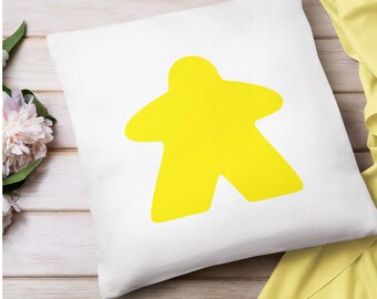 Meeple Pillow (1-Colour) Spun Polyester Square Throw Pillows | board game home decor boardgame meeples gifts indoor decorative pillows