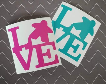 LOVE (Meeple) Vinyl Decals for board game fans | board gaming stickers for the family car, laptop, tablet and phone cases | Meeple Love