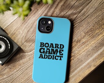 Board Game Addict iPhone Tough Phone Case (Black on Colour Background) | board game phone cases iPhone 11 to iPhone 14 phonecase boardgamer