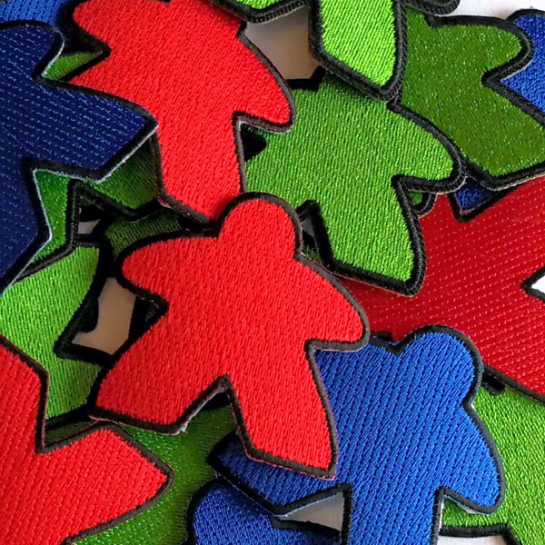 Meeple-patches | Opstrijkbare Meeple-patch voor bordspelfans en nerds | Opstrijkbare Meeple-badges | meeples Spelerpatches | Geeky lekkernijen