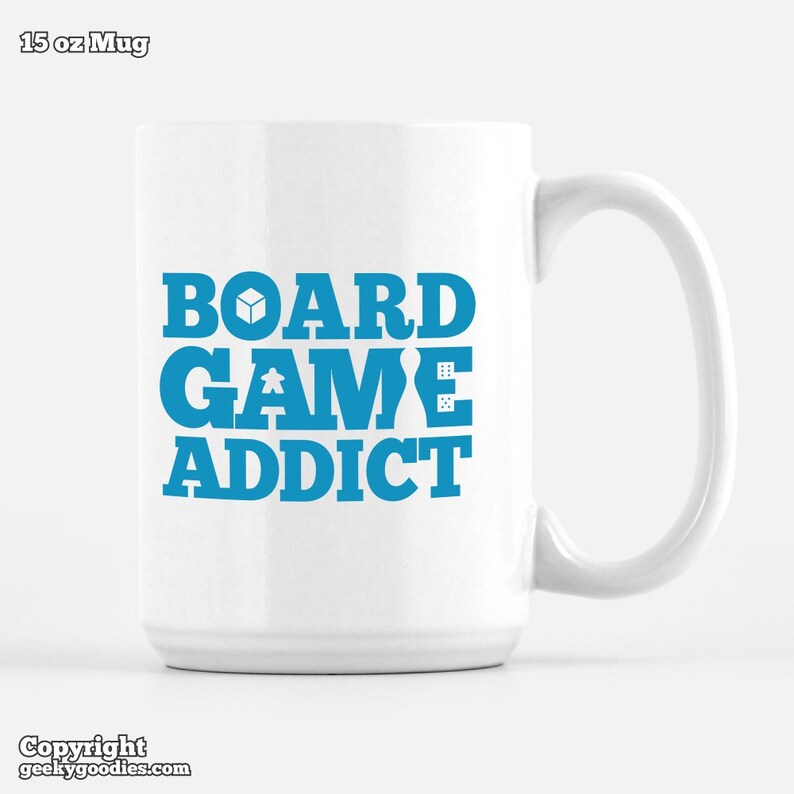 Board Game Addict Mug Coffee mug for board game geeks geeky gift for board gamers 11oz mugs for coffee, tea & warm beverages image 3