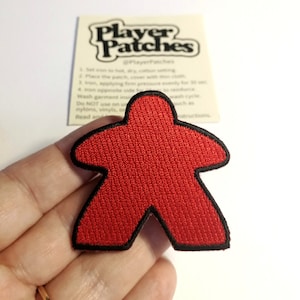 Meeple Patches Iron-on Meeple Patch for board game fans and geeks Iron on Meeple Badges meeples Player Patches Geeky Goodies image 7