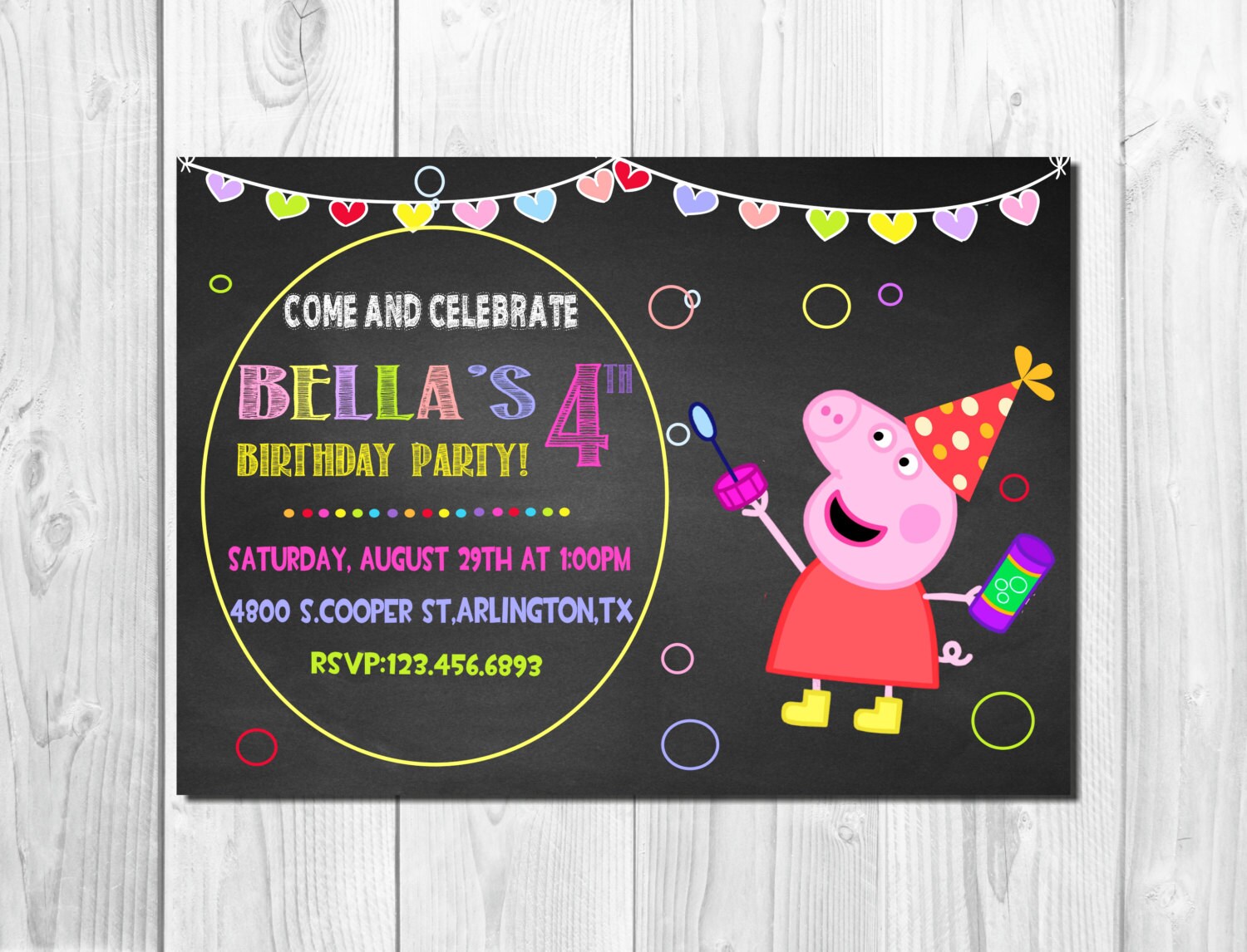 Peppa Pig Invitation Peppa Pig Printable Kids Party Peppa | Etsy