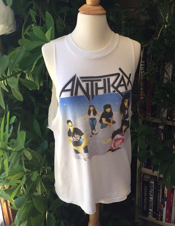 1990s Anthrax muscle shirt. No tag Brockum tee. Vi