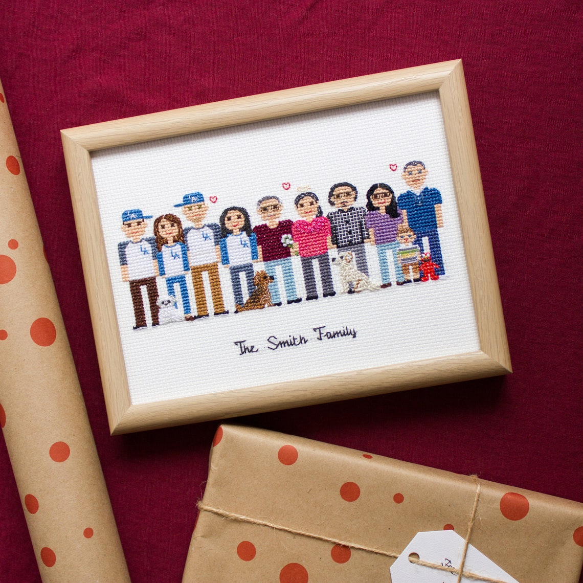 Large Personalized XStitch Family Pattern Mother's Day Etsy