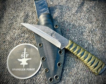 Forged Medium Seax- Green Paracord