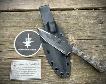 Tactical Belt Knife- Duffel Bag Micarta (Olive drab)