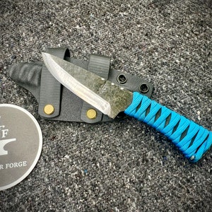 Forged Belt Knife- Blue Paracord